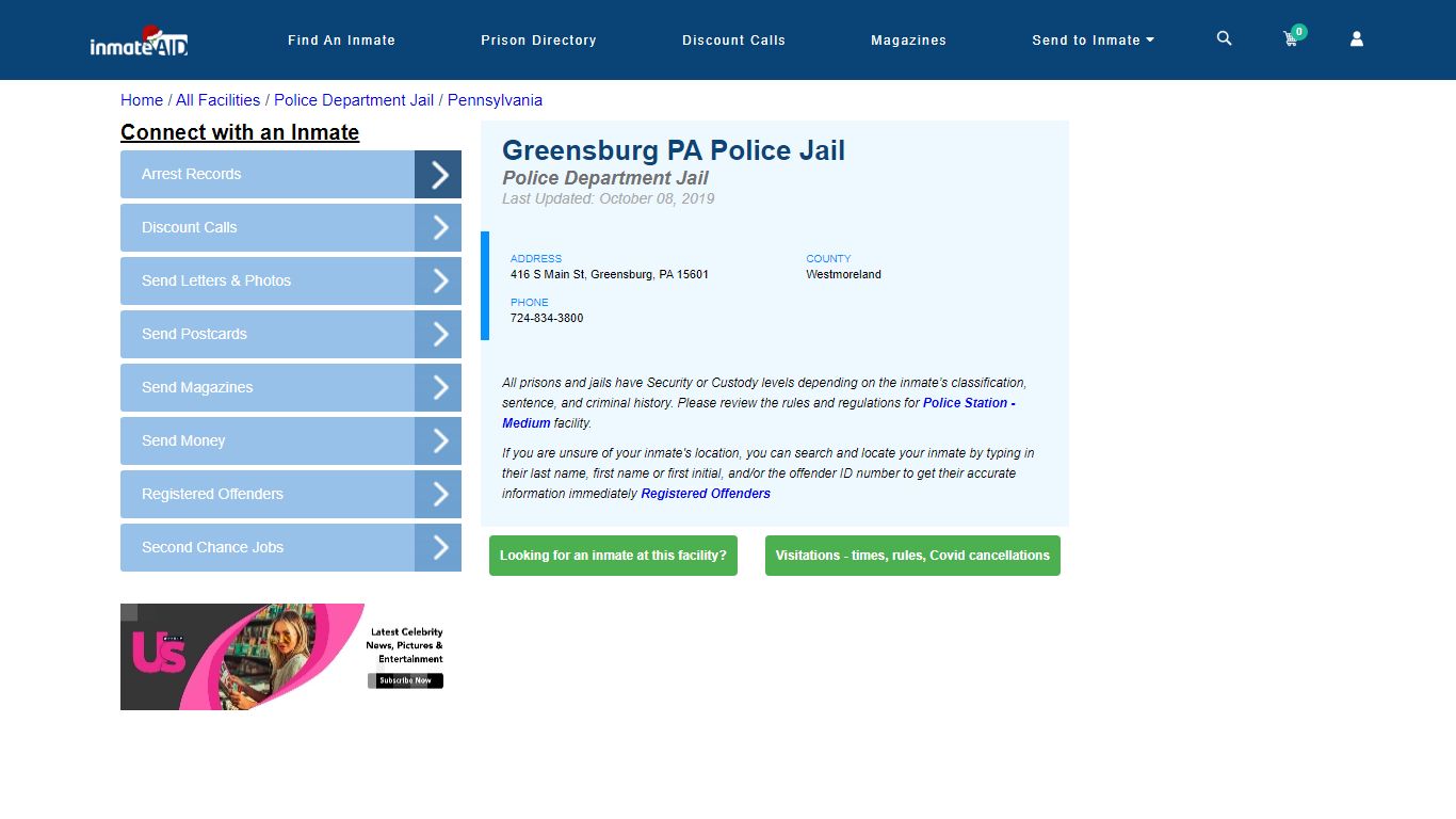 Greensburg PA Police Jail & Inmate Search - Greensburg, PA